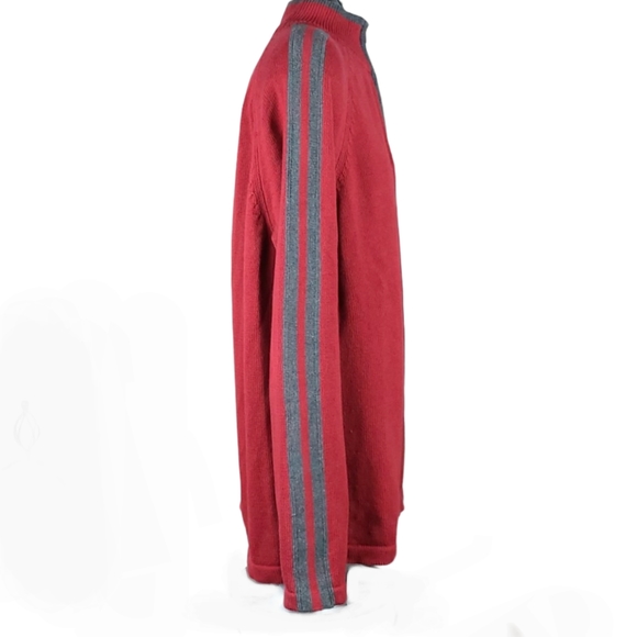 EDDIE BAUER Sweater Red Grey Knit Pull Over Size Large - Picture 2 of 7